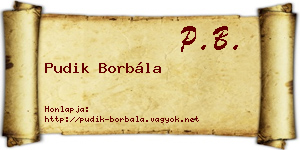 Pudik Borbála névjegykártya